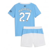 Manchester City Matheus Nunes #27 Koszulka Podstawowa dzieci 2025-26 Krótki Rękaw (+ krótkie spodenki)